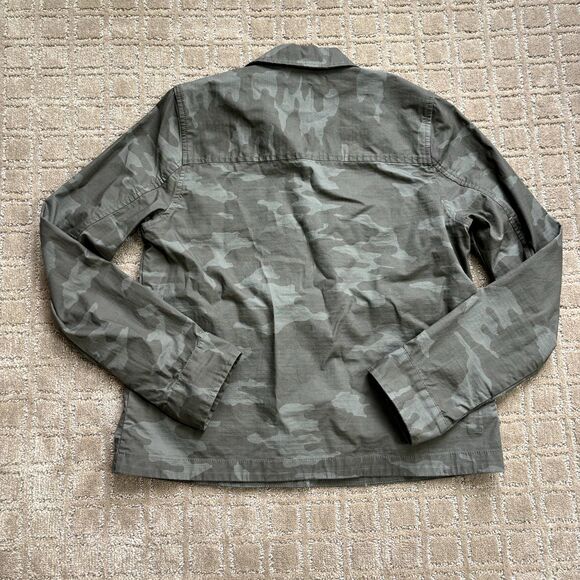 Vuori Ripstop Jacket Womens XS Gray Green Camo Button Up Organic Cotton Stretch - Picture 4 of 8